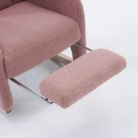 Silla Mecedora Sillón Relax con Reposabrazos Acolchado y Ergonómico para Sala de Estar y Dormitorio 66x96-125,5x99 cm Rosa(m-10)