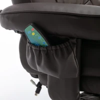 Poltrona massaggiante a 5 punti e riscaldante, girevole a 360°, rivestita in pelle PU, 79x79x106 cm, Marrone(m-7)