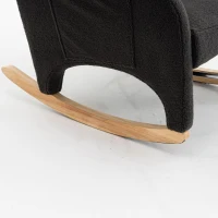 Poltrona relax a dondolo con braccioli, struttura imbottita ed ergonomica, 66x96-125.5x99 cm, Grigo Scuro(m-10)