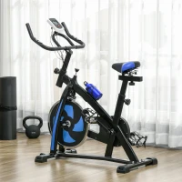 SPORTNOW Hometrainer, stil, aanpasbare weerstand, hartslagsensor, monitor, Blauw(m-10)