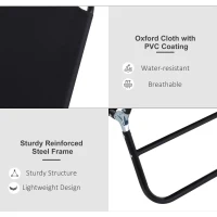 Outsunny Foldable Sun Lounger with 5-Position Adjustable Backrest, Outdoor Portable Recliner Chaise Lounge Chair with Breathable Mesh Fabric, Black(m-5)