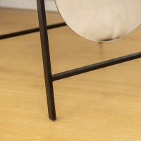 HOMCOM Miroir sur Pied Arqué 160x40 cm sans Cadre Support Métallique Miroir de Corps Entier à poser ou accrocher au Mur Noir(m-4)