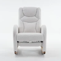 Silla Mecedora Sillón Relax con Reposabrazos Acolchado y Ergonómico para Sala de Estar y Dormitorio 66x96-125,5x99 cm Blanco(m-10)
