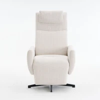 Fauteuil relax confortable avec fonction d'inclinaison, avec socle pivotant et dossier réglable, 67x80,5x110 cm, Beige(m-9)