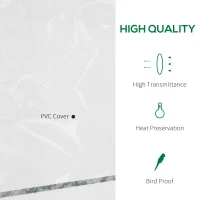 Outsunny Metal Frame Walk in Grow Herb Plant Portable Greenhouse Transparent 143 L x 73W x 195H cm(m-4)