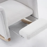 Silla Mecedora Sillón Relax con Reposabrazos Acolchado y Ergonómico para Sala de Estar y Dormitorio 66x96-125,5x99 cm Blanco(m-8)