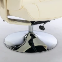 Fauteuil de massage en cuir PU, appareil de massage à 5 points et fonction chauffante, pivotant à 360°, pour salon et chambre, 79x79x106 cm, Beige(m-8)