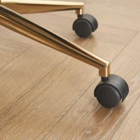 Silla Giratoria Ajustable en Altura en Tela de Terciopelo con Patas Doradas Diseño Ergonómico para Oficina y Dormitorio 62x64x88-97 cm Verde(m-8)