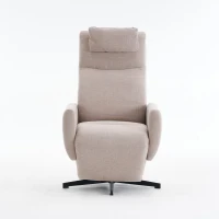 Fauteuil relax confortable avec fonction d'inclinaison, avec socle pivotant et dossier réglable, 67x80,5x110 cm, Gris(m-9)