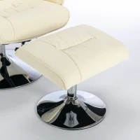 Fauteuil de massage en cuir PU, appareil de massage à 5 points et fonction chauffante, pivotant à 360°, pour salon et chambre, 79x79x106 cm, Beige(m-9)