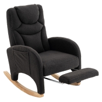 Schaukelstuhl Relaxsessel mit Armlehne, gepolstert und ergonomisch, für Wohnzimmer und Schlafzimmer, 66x96-125,5x99 cm, Dunkelgrau