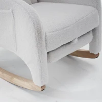 Silla Mecedora Sillón Relax con Reposabrazos Acolchado y Ergonómico para Sala de Estar y Dormitorio 66x96-125,5x99 cm Blanco(m-9)
