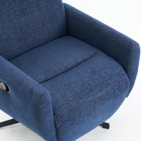 Fauteuil relax confortable avec fonction d'inclinaison, avec socle pivotant et dossier réglable, 67x80,5x110 cm, Bleu(m-8)