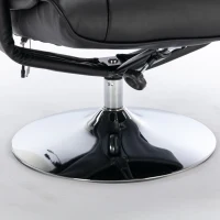 Massagesessel 5-Punkt Massage mit Heizfunktion und Ottomane 360° drehbar für Wohnzimmer und Schlafzimmer Schwarz(m-9)