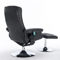 Massagesessel 5-Punkt Massage mit Heizfunktion und Ottomane 360° drehbar für Wohnzimmer und Schlafzimmer Schwarz(m-11)