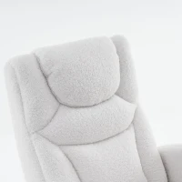 Silla Mecedora Sillón Relax con Reposabrazos Acolchado y Ergonómico para Sala de Estar y Dormitorio 66x96-125,5x99 cm Blanco(m-6)