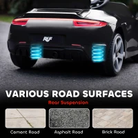 AIYAPLAY Voiture Électrique pour Enfants à Monter, Télécommandée, Musique, Klaxon, USB, Ceinture de sécurité, pour 3-5 Ans, Noir(m-4)