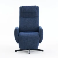 Fauteuil relax confortable avec fonction d'inclinaison, avec socle pivotant et dossier réglable, 67x80,5x110 cm, Bleu(m-9)