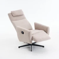 Fauteuil relax confortable avec fonction d'inclinaison, avec socle pivotant et dossier réglable, 67x80,5x110 cm, Gris(m-11)