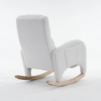Silla Mecedora Sillón Relax con Reposabrazos Acolchado y Ergonómico para Sala de Estar y Dormitorio 66x96-125,5x99 cm Blanco(m-12)
