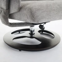 Poltrona relax girevole con funzione massaggiante e riscaldante, schienale e poggiapiedi regolabili, in chenille, 81x83.5x111 cm, Grigio(m-7)