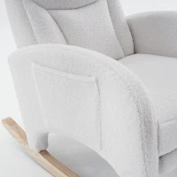 Silla Mecedora Sillón Relax con Reposabrazos Acolchado y Ergonómico para Sala de Estar y Dormitorio 66x96-125,5x99 cm Blanco(m-7)