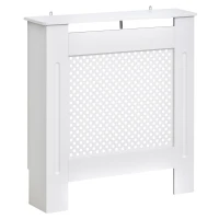 HOMCOM Heizkörperverkleidung Heizkörperabdeckung Heizungsverkleidung, MDF, Weiß, B78 x D19 x H82cm(m-1)