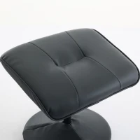 Poltrona massaggiante e reclinabile in tessuto PU con rotazione a 360° e poggiapiedi, 75x79.5x107 cm, Nero(m-10)