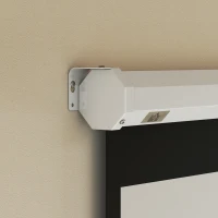 HOMCOM Tela de Projeção Manual de 85 Polegadas Tela de Projeção Portátil Formato 1:1 para Interior e Exterior 162,5x162 cm Branco Branco(m-9)