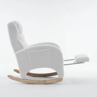 Silla Mecedora Sillón Relax con Reposabrazos Acolchado y Ergonómico para Sala de Estar y Dormitorio 66x96-125,5x99 cm Blanco(m-11)