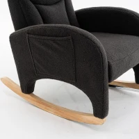 Poltrona relax a dondolo con braccioli, struttura imbottita ed ergonomica, 66x96-125.5x99 cm, Grigo Scuro(m-8)