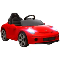 AIYAPLAY Coche para Niños 3-5 Años con Licencia Oficial RUF GT, Control Remoto, Cinturón de Seguridad y Música, Rojo(m-5)