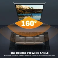 HOMCOM Ecran de Proiecție TV și Proiector de Cinema 4k, Fixare pe Perete sau Tavan, 149x149 cm, Alb(m-5)