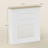 HOMCOM Heizkörperabdeckung 78x19x81 cm Abdeckung für Heizkörper Modernes Lamellen- und Wabendesign Weiß(m-3)