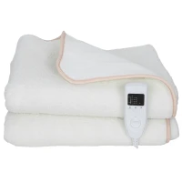 HOMCOM Coperta termica con controllo dual zone, con 5 livelli di calore, timer da 10 ore, protezione da surriscaldamento, 160 x 140 cm, Bianco(m-3)
