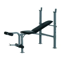 HOMCOM 4-Levels Adjustable Weight Bench Fitness Equipment with Barbell Rack-Black(m-11)