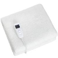 HOMCOM Coperta termica con controllo dual zone, con 5 livelli di calore, timer da 10 ore, protezione da surriscaldamento, 160 x 140 cm, Bianco(m-2)