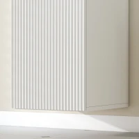 HOMCOM Mueble de Baño Suspendido a Columna con Estantes Ajustables y Cierre Soft Close, 30x31.5x160 cm, Blanco(m-5)