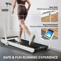 SPORTNOW Tapis de course pieghevole 2 in 1 inclinabile al 4 %, tapis de marche 12 km/h, telecomando, display LED 124 x 63 x 104 cm, bianco(m-4)