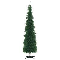 HOMCOM Artificial Christmas Tree Artificial Fir Tree Christmas Tree, incl. Stand Christmas Star 2.1m, Green(m-6)