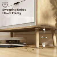 HOMCOM Modernes Sideboard mit 3 Schubladen und Schrank, verstellbarem Innenregal und glänzenden Türen, Weiß und Eiche(m-4)