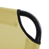 Outsunny Ligstoel, verstelbare rugleuning met 5 standen, sneldrogend, metalen frame, 190 x 56 x 28 cm, crème(m-9)