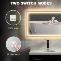 HOMCOM LED-Badkamerspiegel, aanpasbare helderheid, antibeslag functie, waterbestendig(m-7)