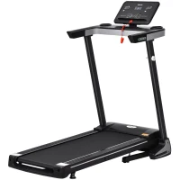 Tapis de Course Electrique Pliable - Aosom.fr x FFHandball - Tapis Roulant 1-12 Km/h 500 W écran LCD 12 programmes Noir(m-10)