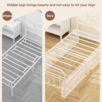HOMCOM Single Minimalistic Metal Bed Frame - White(m-8)