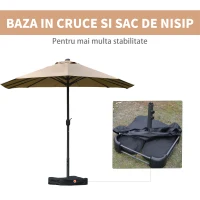 Outsunny Umbrele de Gradina Dublă 460x270cm, Manuală, pentru Grădină, Familie, Negru(m-6)