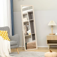 HOMCOM Specchio a figura intera 160 x 50 cm, versatile, design rettangolare con cornice, Bianco(m-2)