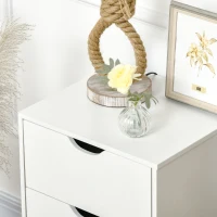 HOMCOM Bedside Table, Bedside Cabinet with 3 Drawers, Side End Table with Pine Wood Legs for Bedroom Living Room, White(m-11)