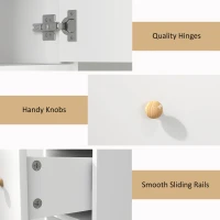 HOMCOM 178 cm Narrow Tall Bathroom Cabinet - White(m-7)