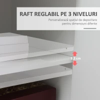 Vinsetto Dulap Imprimanta – Alb, cu Sertar, Raft & Roti 60×39×80 cm(m-5)